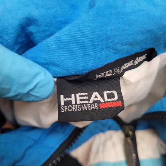 Vintage 80s HEAD Windbreaker Jacket Mens S/M Boxy Fit Neon Cropped Boxy - Picture 7 of 8